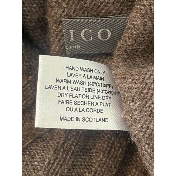 Hawico Scottish 100% Cashmere Turtleneck Dress •S• Brown Sweater Scotland $1195 - Picture 8 of 9
